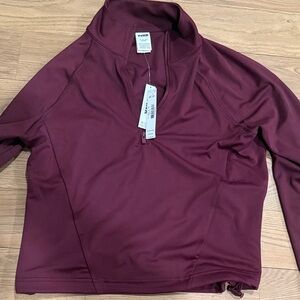 Pink Women's Burgundy Half-Zip Sweatshirt
